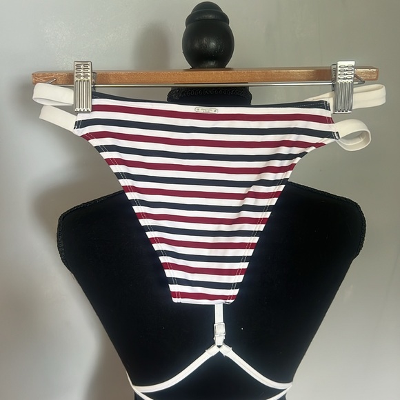 Abercrombie& Fitch- Dark red, white, blue striped bikini - Picture 5 of 8